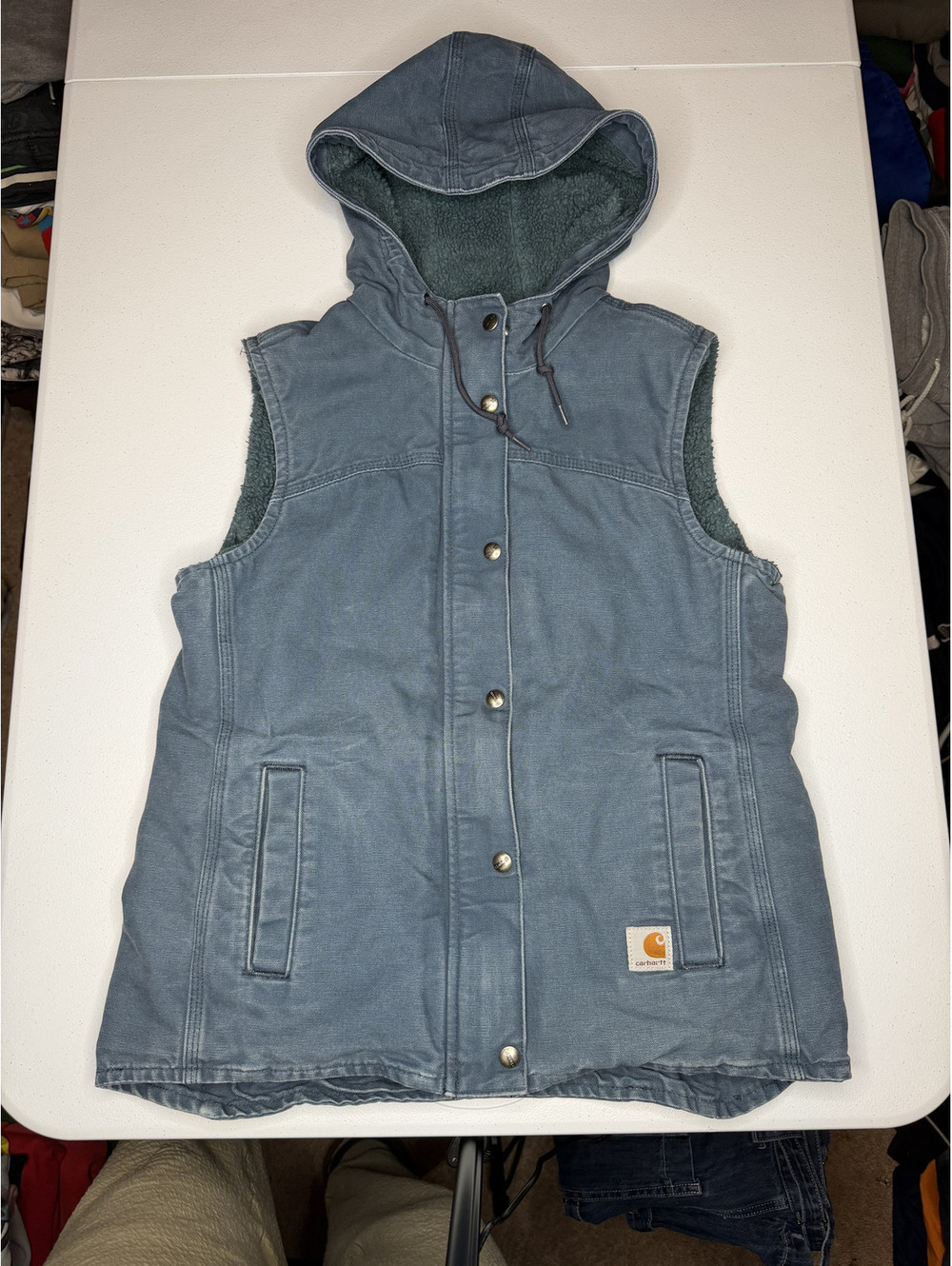 Carhartt Blue Hooded Sherpa Lined Vest M